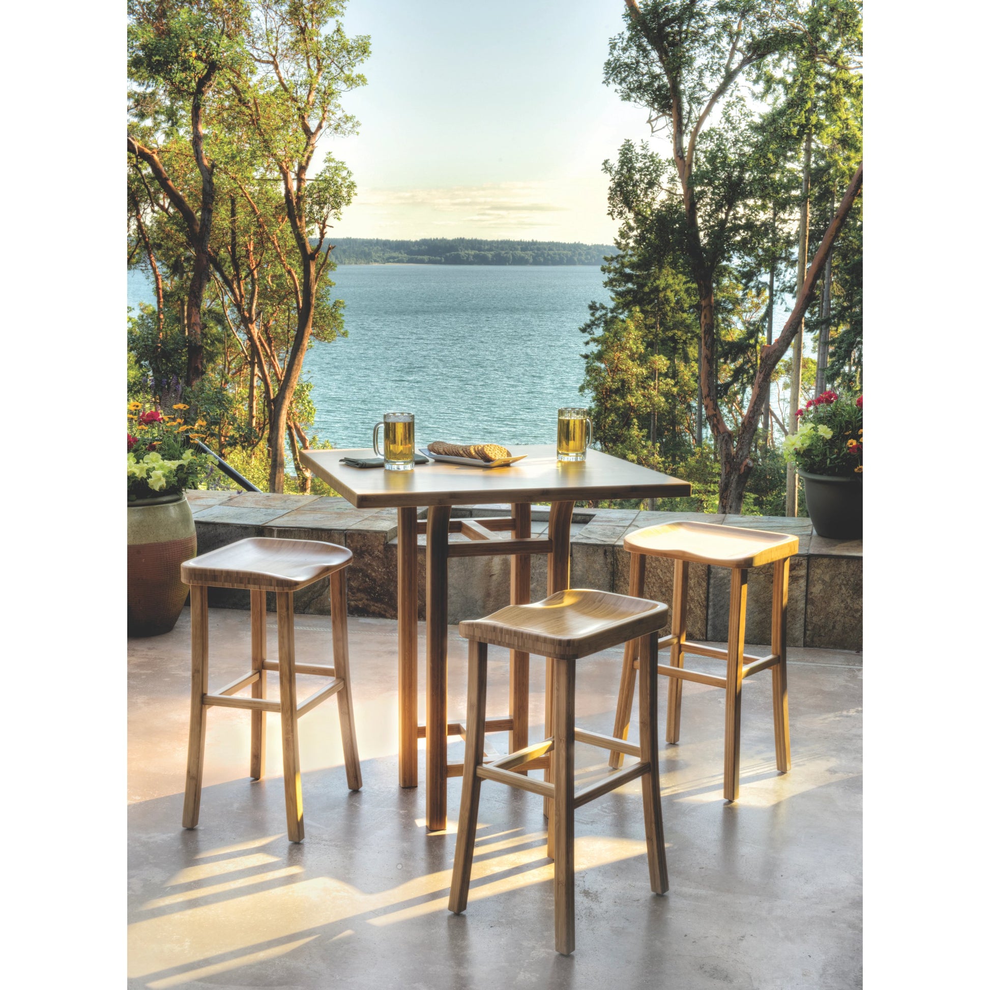Tulip Bar Height Stool by Greenington. Made from 100% bamboo in a transitional style.