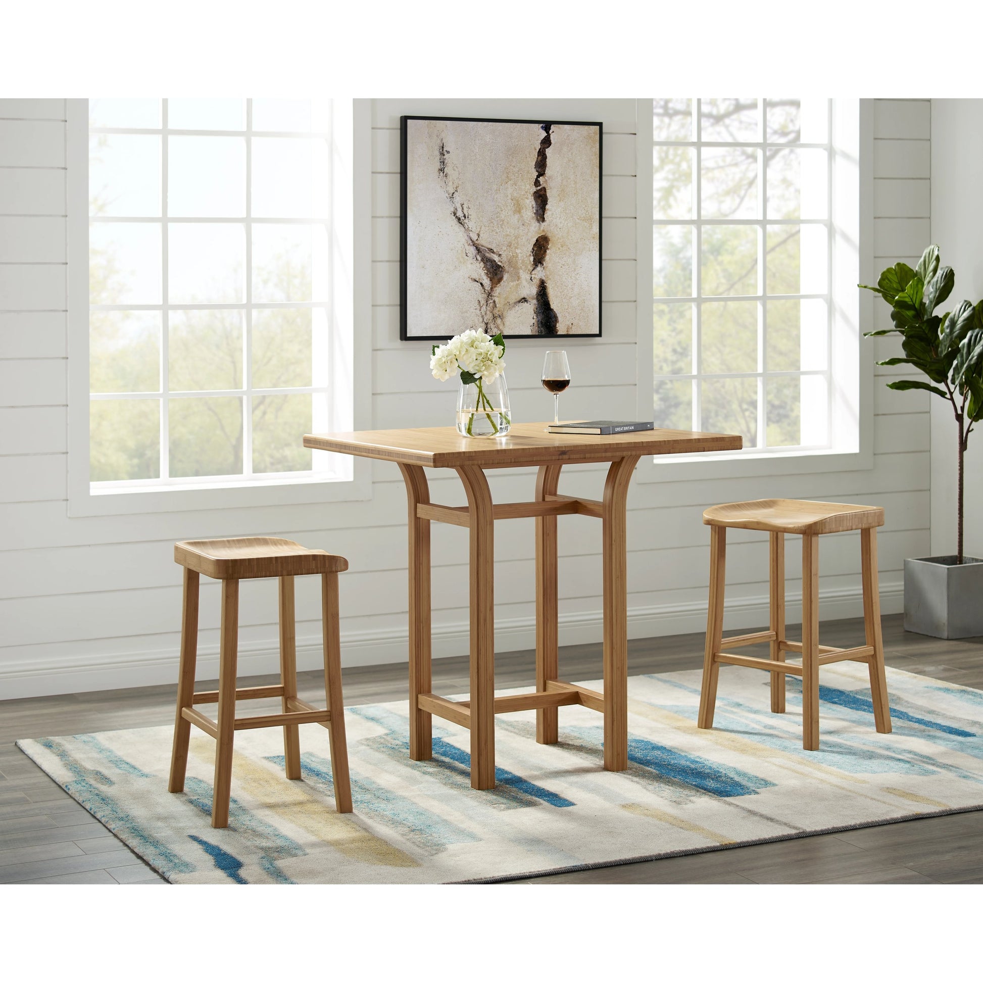 Tulip Bar Height Stool by Greenington. Made from 100% bamboo in a transitional style.