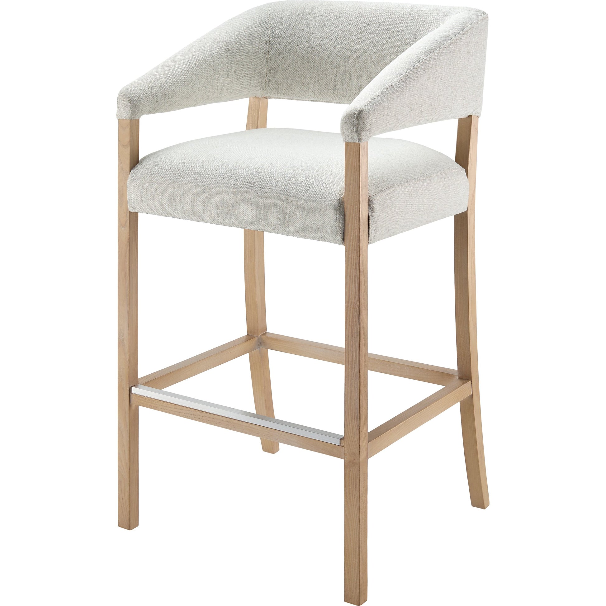 Grace Bar Stool - 497032 by Surya in cream, clear and wood finish. Made from top: polyesterupholstery: polyester, base: beech wood, fill: 100% polyurethane foam in a modern style.