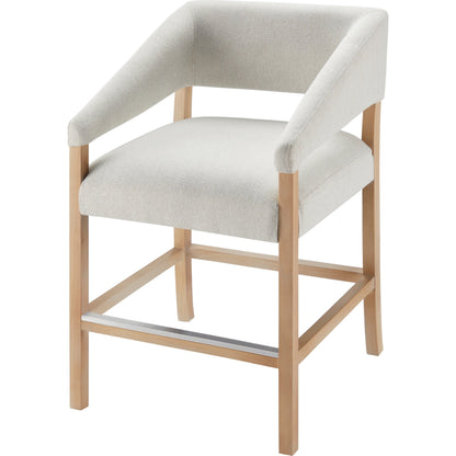 Grace Counter Stool - 497035 by Surya in cream, clear and wood finish. Made from upholstery: polyester, base: beech wood, fill: 100% polyurethane foam in a modern style.