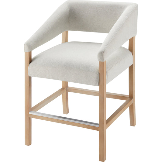 Grace Counter Stool - 497035 by Surya in upholstery: peach, base: wheat and wood finish. Made from upholstery: polyester, base: beech wood, fill: 100% polyurethane foam in a modern style.