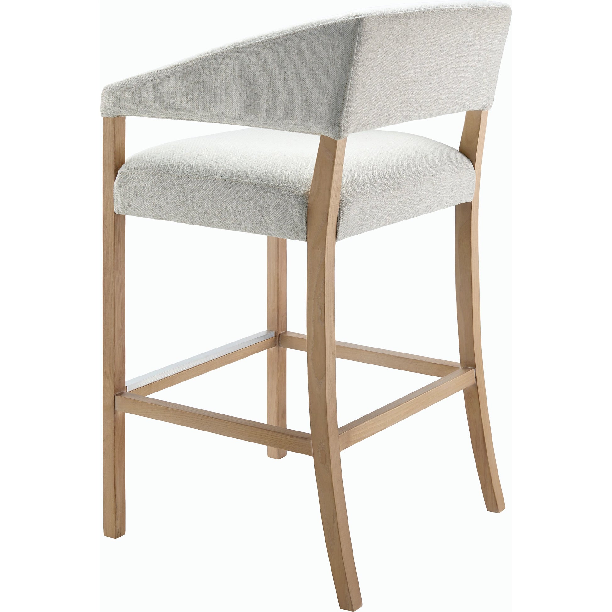 Grace Bar Stool - 497032 by Surya in cream, clear and wood finish. Made from top: polyesterupholstery: polyester, base: beech wood, fill: 100% polyurethane foam in a modern style.