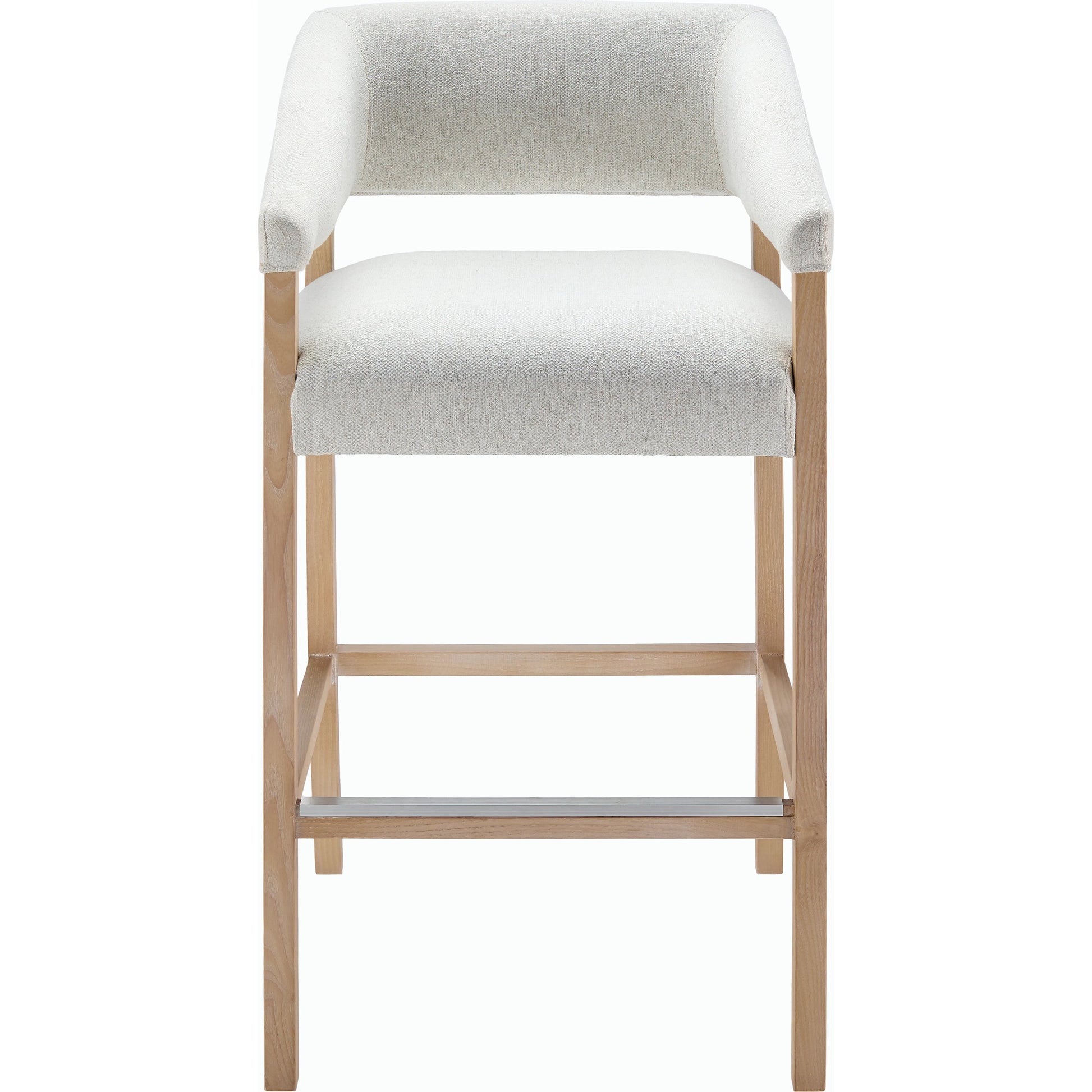 Grace Bar Stool - 497032 by Surya in cream, clear and wood finish. Made from top: polyesterupholstery: polyester, base: beech wood, fill: 100% polyurethane foam in a modern style.