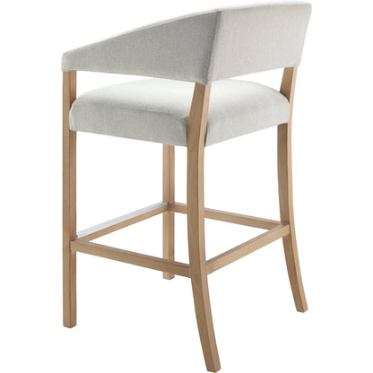 Grace Bar Stool - 497032 by Surya in cream, clear and wood finish. Made from top: polyesterupholstery: polyester, base: beech wood, fill: 100% polyurethane foam in a modern style.