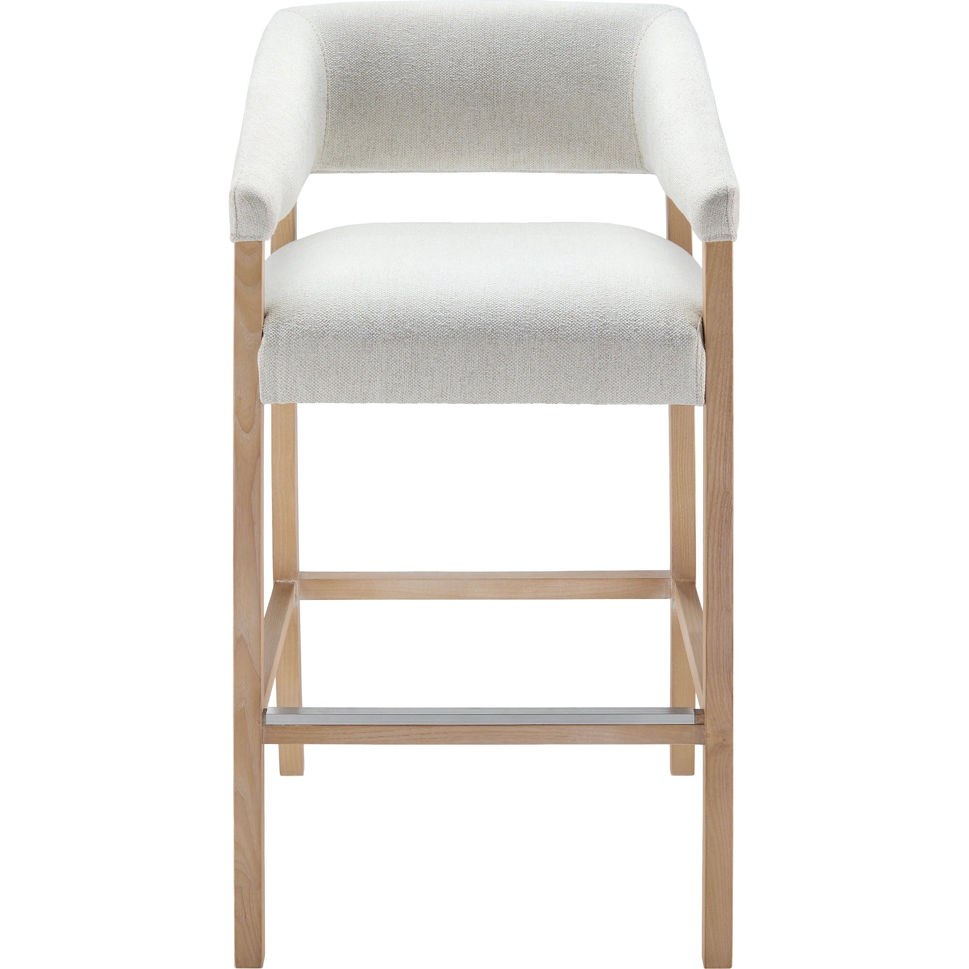 Grace Bar Stool - 497032 by Surya in cream, clear and wood finish. Made from top: polyesterupholstery: polyester, base: beech wood, fill: 100% polyurethane foam in a modern style.