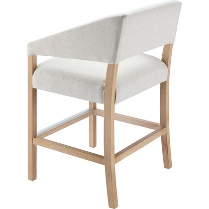 Grace Counter Stool - 497035 by Surya in cream, clear and wood finish. Made from upholstery: polyester, base: beech wood, fill: 100% polyurethane foam in a modern style.