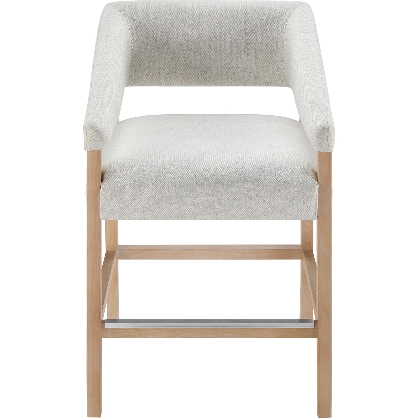003 SI-2053417 | Additional Silo | Grace Counter Stool - 497035 by Surya in cream, clear and wood finish. Made from upholstery: polyester, base: beech wood, fill: 100% polyurethane foam in a modern style.