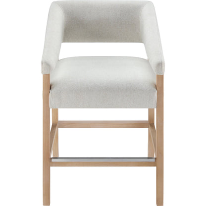 Grace Counter Stool - 497035 by Surya in cream, clear and wood finish. Made from upholstery: polyester, base: beech wood, fill: 100% polyurethane foam in a modern style.