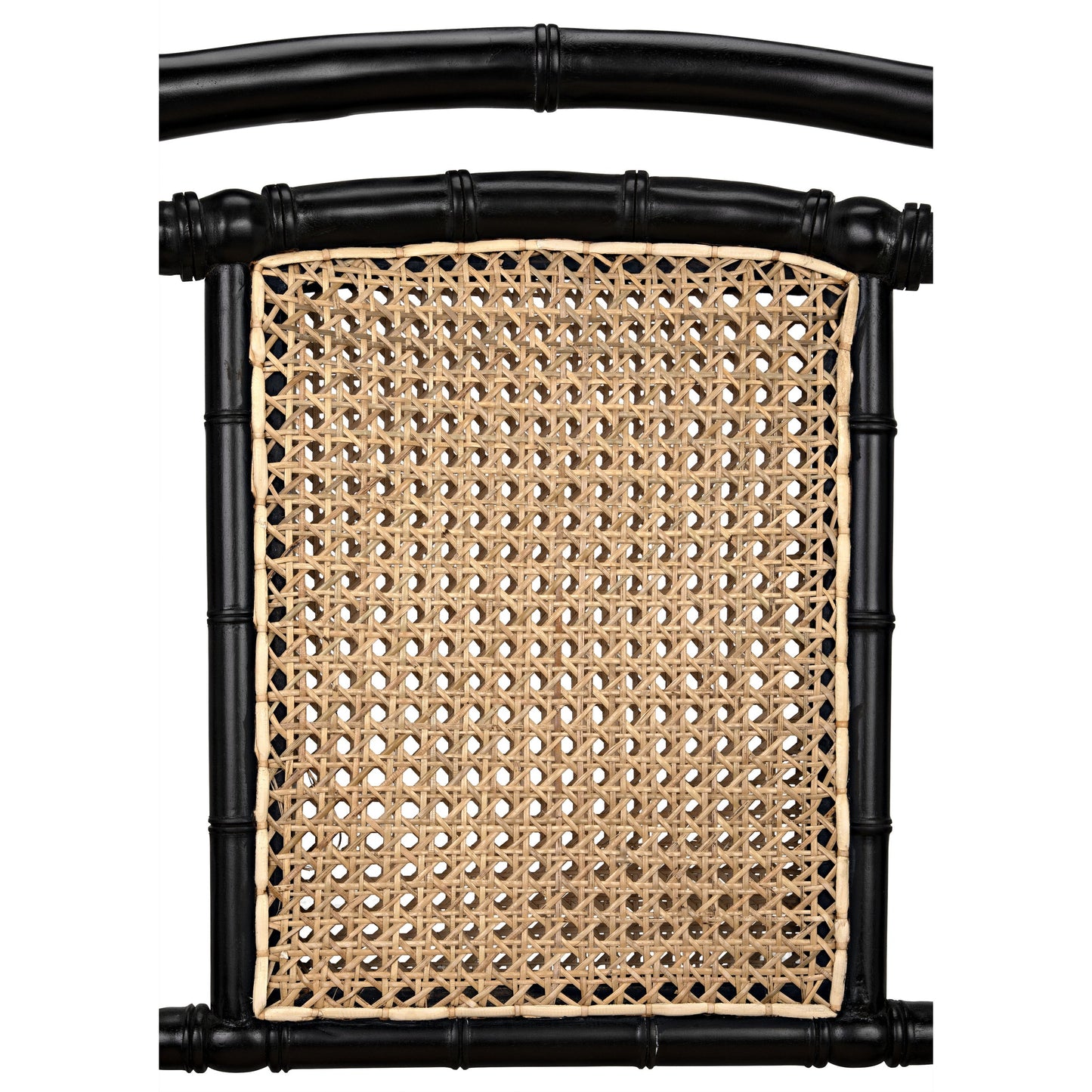 002 S-334561 | Closeup | Colonial Bamboo Side Chair by Noir in hand rubbed black. Made from mahogany in a traditional style.