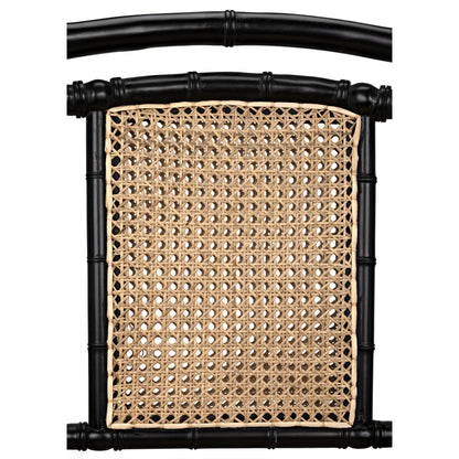 Colonial Bamboo Side Chair by Noir in hand rubbed black. Made from mahogany in a traditional style.