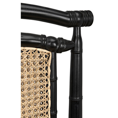 Colonial Bamboo Side Chair by Noir in hand rubbed black. Made from mahogany in a traditional style.