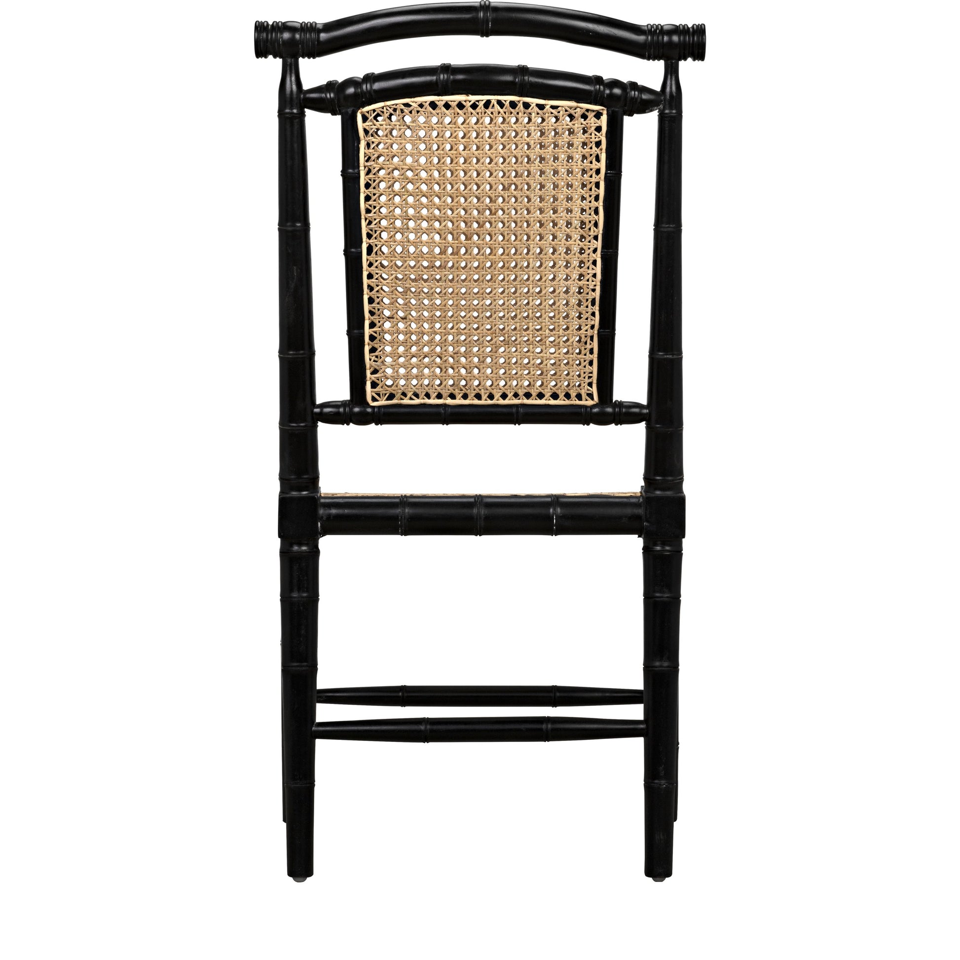 Colonial Bamboo Side Chair by Noir in hand rubbed black. Made from mahogany in a traditional style.