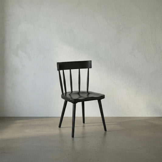 Esme Chair by Noir in hand rubbed black. Made from mahogany in a cottage & farmhouse style.