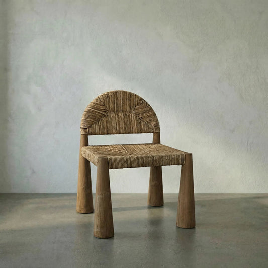 Laredo Chair by Noir in teak, rush. Made from teak, rush in a eclectic & global style.