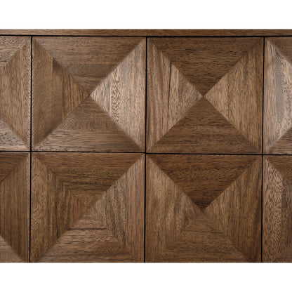 Quadrant 4 Door Sideboard by Noir in washed walnut. Made from walnut, veneer in a transitional style.