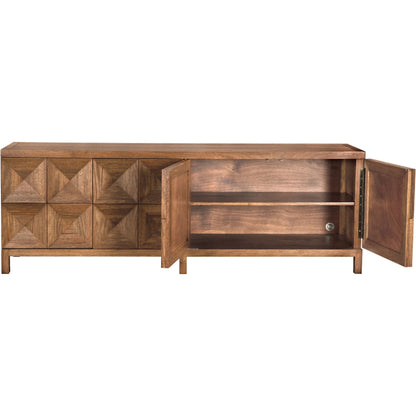 Quadrant 4 Door Sideboard by Noir in washed walnut. Made from walnut, veneer in a transitional style.
