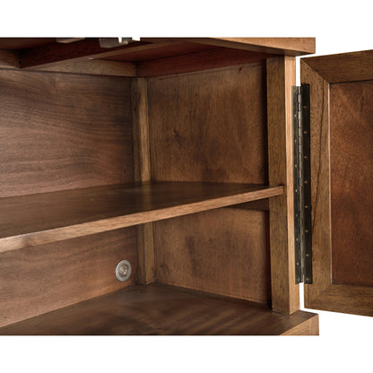 Quadrant 4 Door Sideboard by Noir in washed walnut. Made from walnut, veneer in a transitional style.