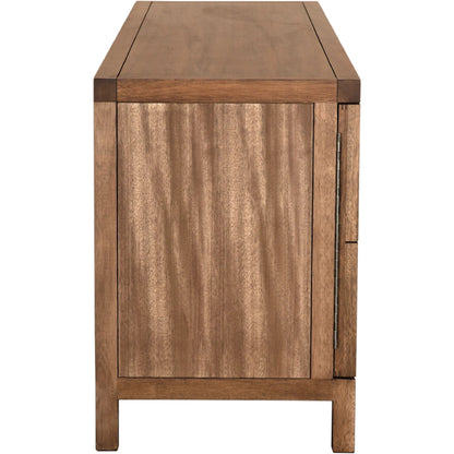 Quadrant 4 Door Sideboard by Noir in washed walnut. Made from walnut, veneer in a transitional style.