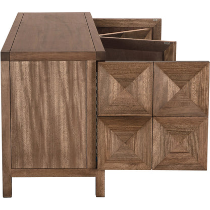 Quadrant 4 Door Sideboard by Noir in washed walnut. Made from walnut, veneer in a transitional style.