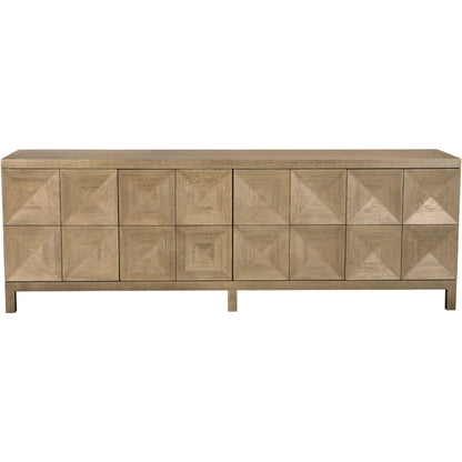 Quadrant 4 Door Sideboard by Noir in washed walnut. Made from walnut, veneer in a transitional style.