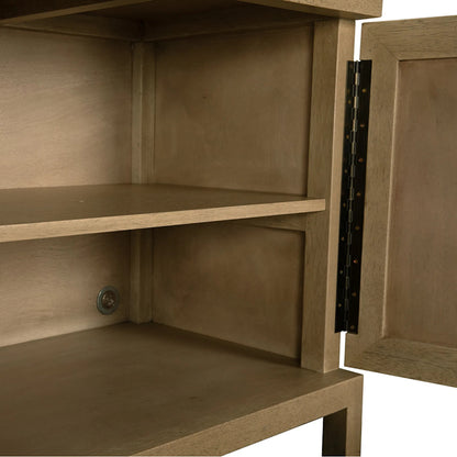 Quadrant 4 Door Sideboard by Noir in washed walnut. Made from walnut, veneer in a transitional style.