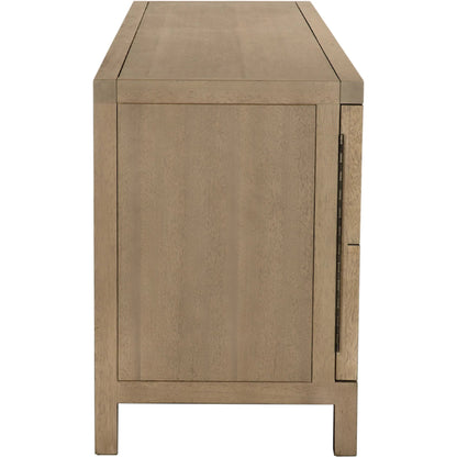 Quadrant 4 Door Sideboard by Noir in washed walnut. Made from walnut, veneer in a transitional style.