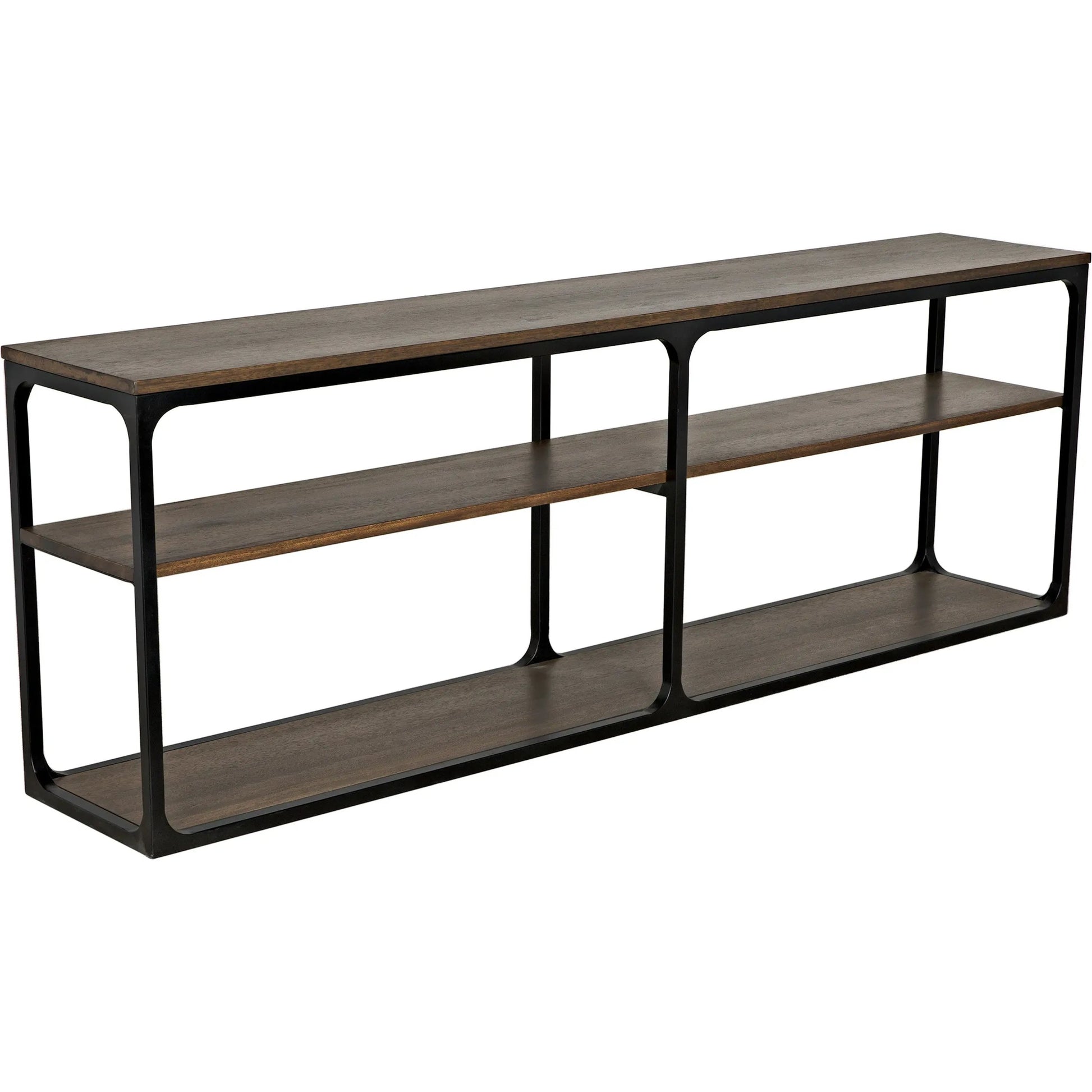 Novie Console by Noir in dark walnut. Made from walnut, metal in a modern style.