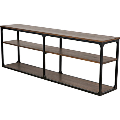 Novie Console by Noir in dark walnut. Made from walnut, metal in a modern style.