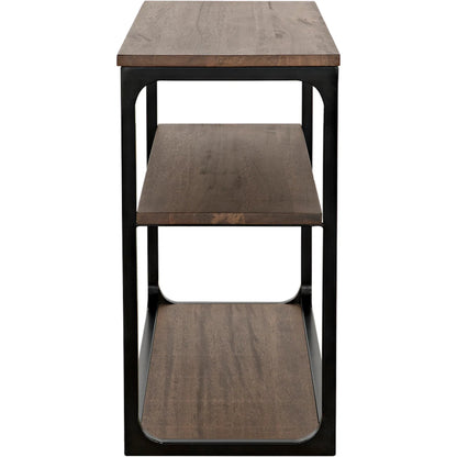 Novie Console by Noir in dark walnut. Made from walnut, metal in a modern style.