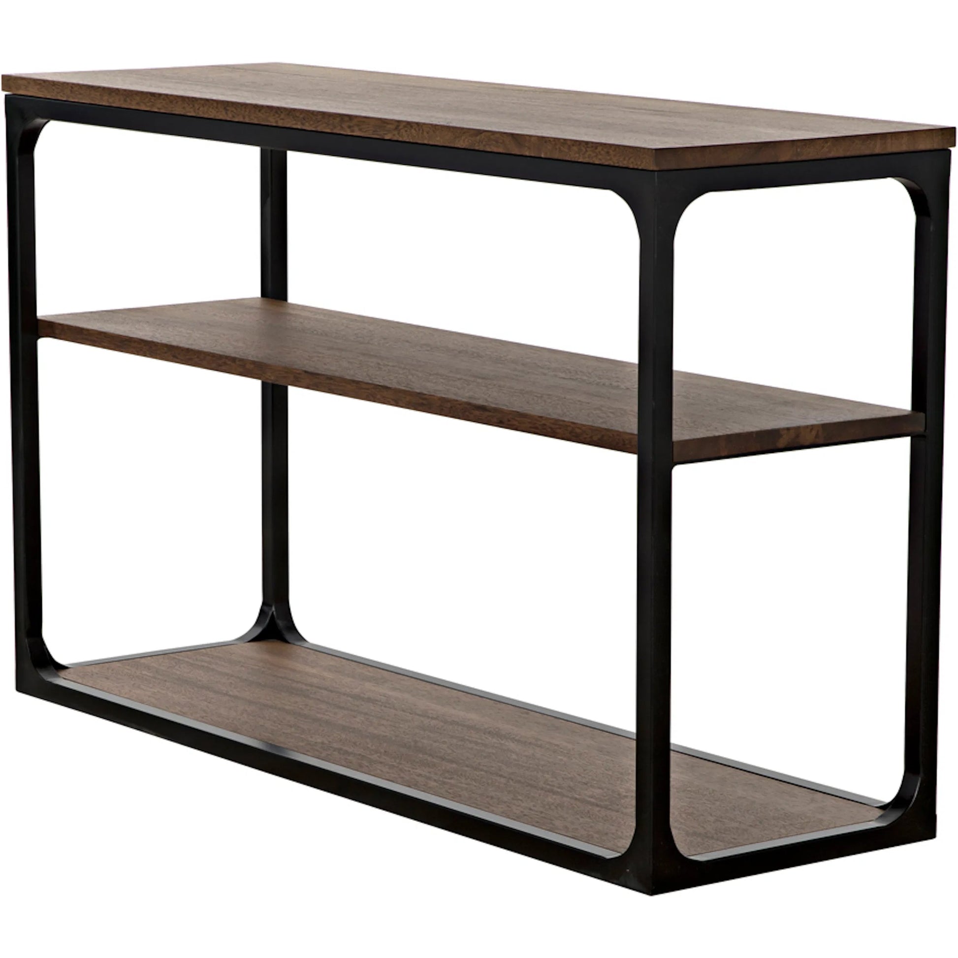 Novie Console by Noir in dark walnut. Made from walnut, metal in a modern style.