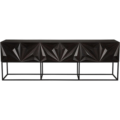 Zurich Console in Ebony by Noir in ebony walnut. Made from walnut, veneer, iron in a unique style.