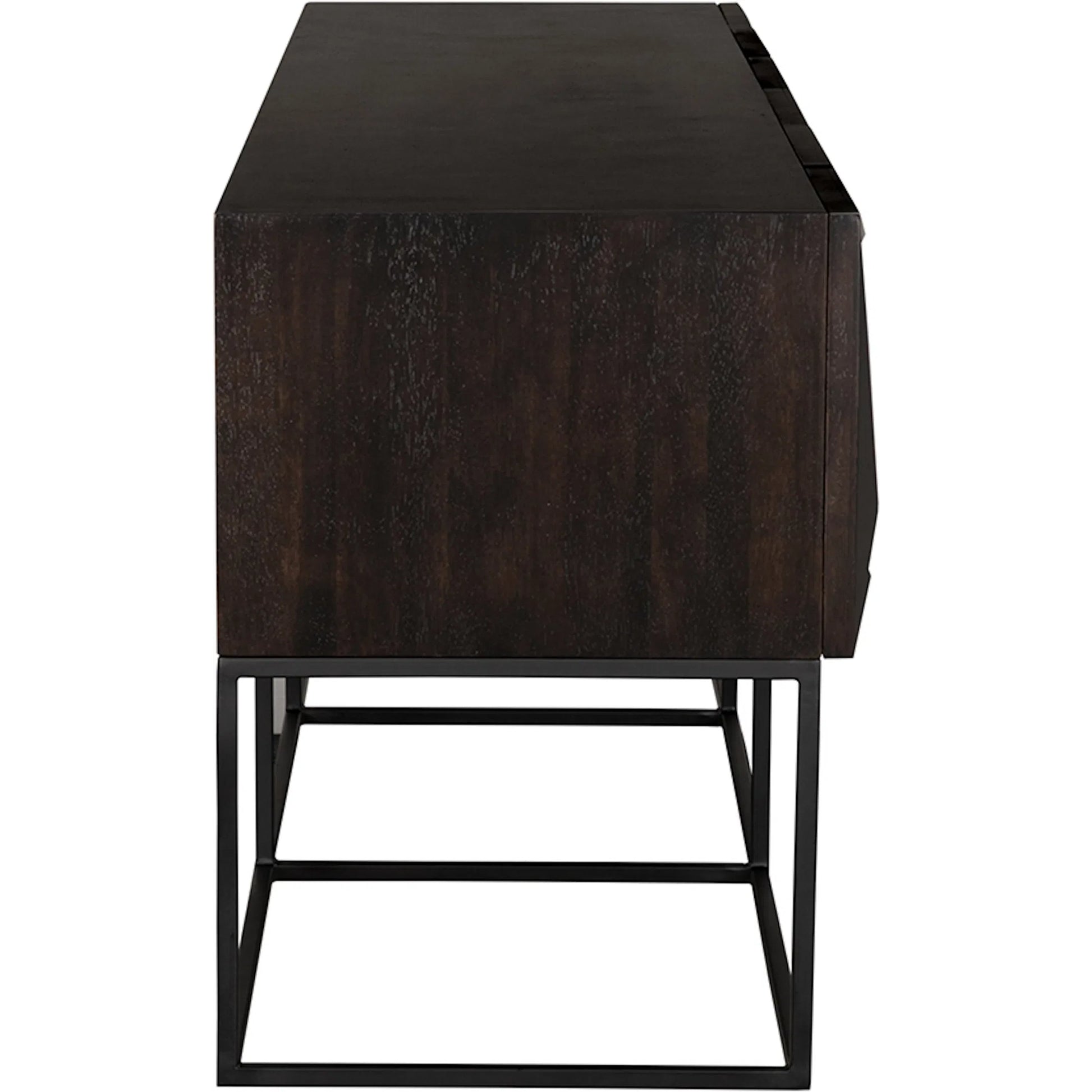 Zurich Console in Ebony by Noir in ebony walnut. Made from walnut, veneer, iron in a unique style.