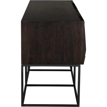 Zurich Console in Ebony by Noir in ebony walnut. Made from walnut, veneer, iron in a unique style.