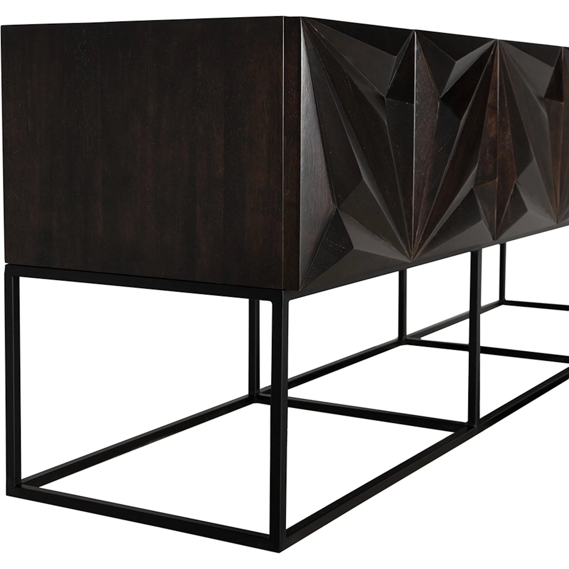 Zurich Console in Ebony by Noir in ebony walnut. Made from walnut, veneer, iron in a unique style.