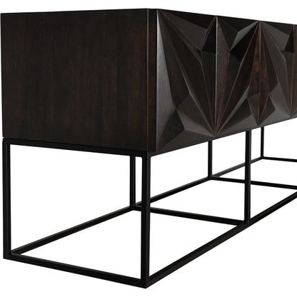 Zurich Console in Ebony by Noir in ebony walnut. Made from walnut, veneer, iron in a unique style.