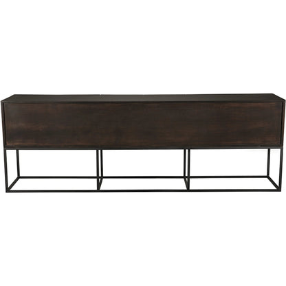Zurich Console in Ebony by Noir in ebony walnut. Made from walnut, veneer, iron in a unique style.