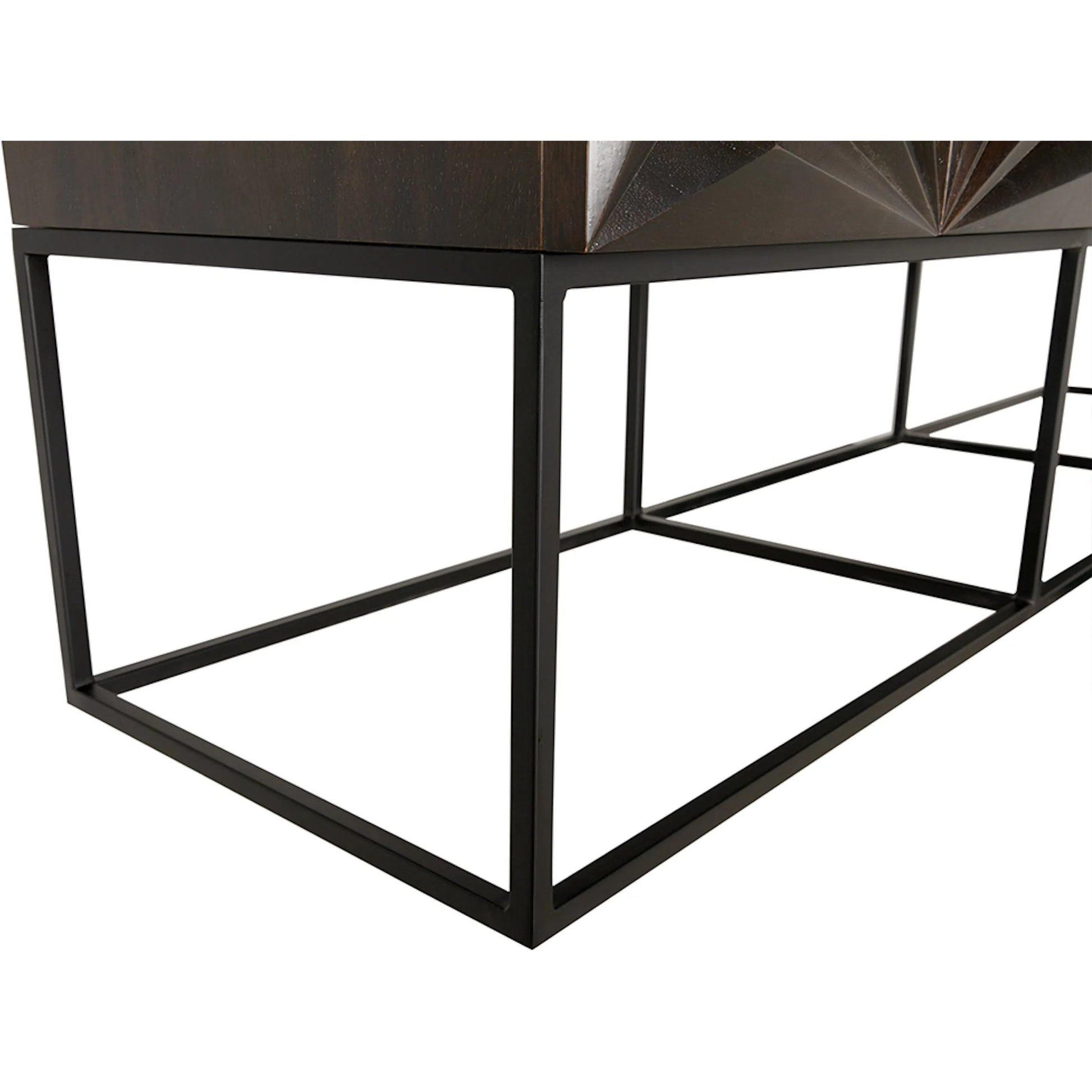 Zurich Console in Ebony by Noir in ebony walnut. Made from walnut, veneer, iron in a unique style.