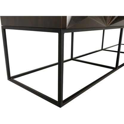Zurich Console in Ebony by Noir in ebony walnut. Made from walnut, veneer, iron in a unique style.
