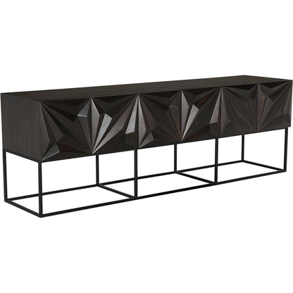 Zurich Console in Ebony by Noir in ebony walnut. Made from walnut, veneer, iron in a unique style.