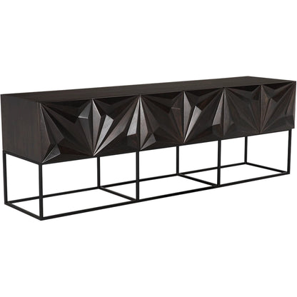 Zurich Console in Ebony by Noir in ebony walnut. Made from walnut, veneer, iron in a unique style.