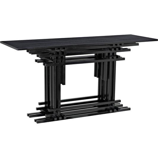 Loyd Console by Noir in hand rubbed black. Made from mahogany in a eclectic & global style.
