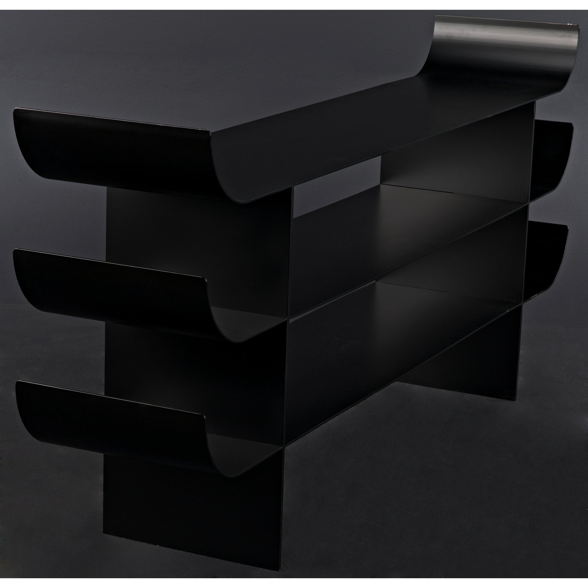 Kyoto Console by Noir in black metal. Made from metal in a eclectic & global style.