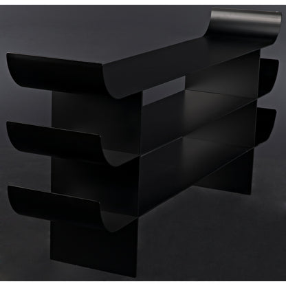 Kyoto Console by Noir in black metal. Made from metal in a eclectic & global style.