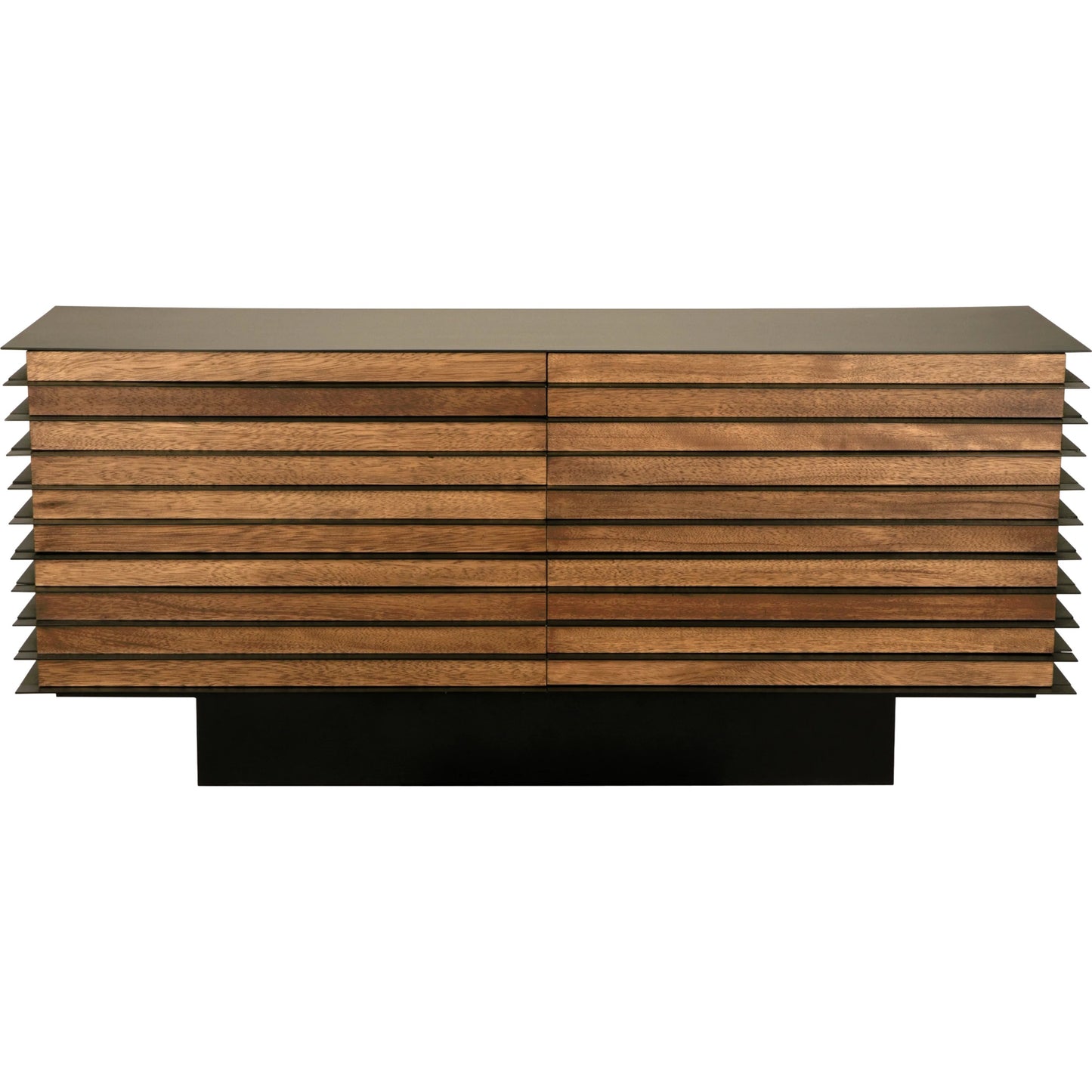 016 SI-2189437 | Primary Silo | Elevation Sideboard by Noir in dark walnut with matte black. Made from walnut and industrial steel in a modern style.