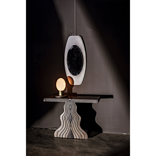 Ray Console by Noir in pale. Made from mahogany in a eclectic & global style.