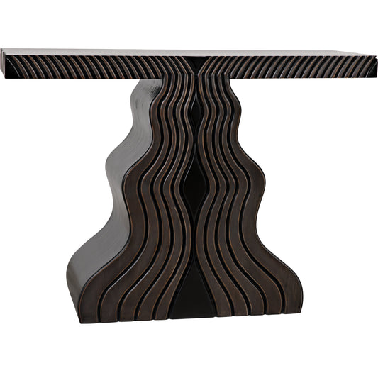 Ray Console by Noir in pale. Made from mahogany in a eclectic & global style.