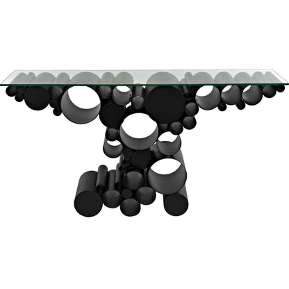 Paradox Console by Noir in black metal. Made from metal in a modern style.