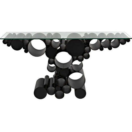 Paradox Console by Noir in black metal. Made from metal in a modern style.