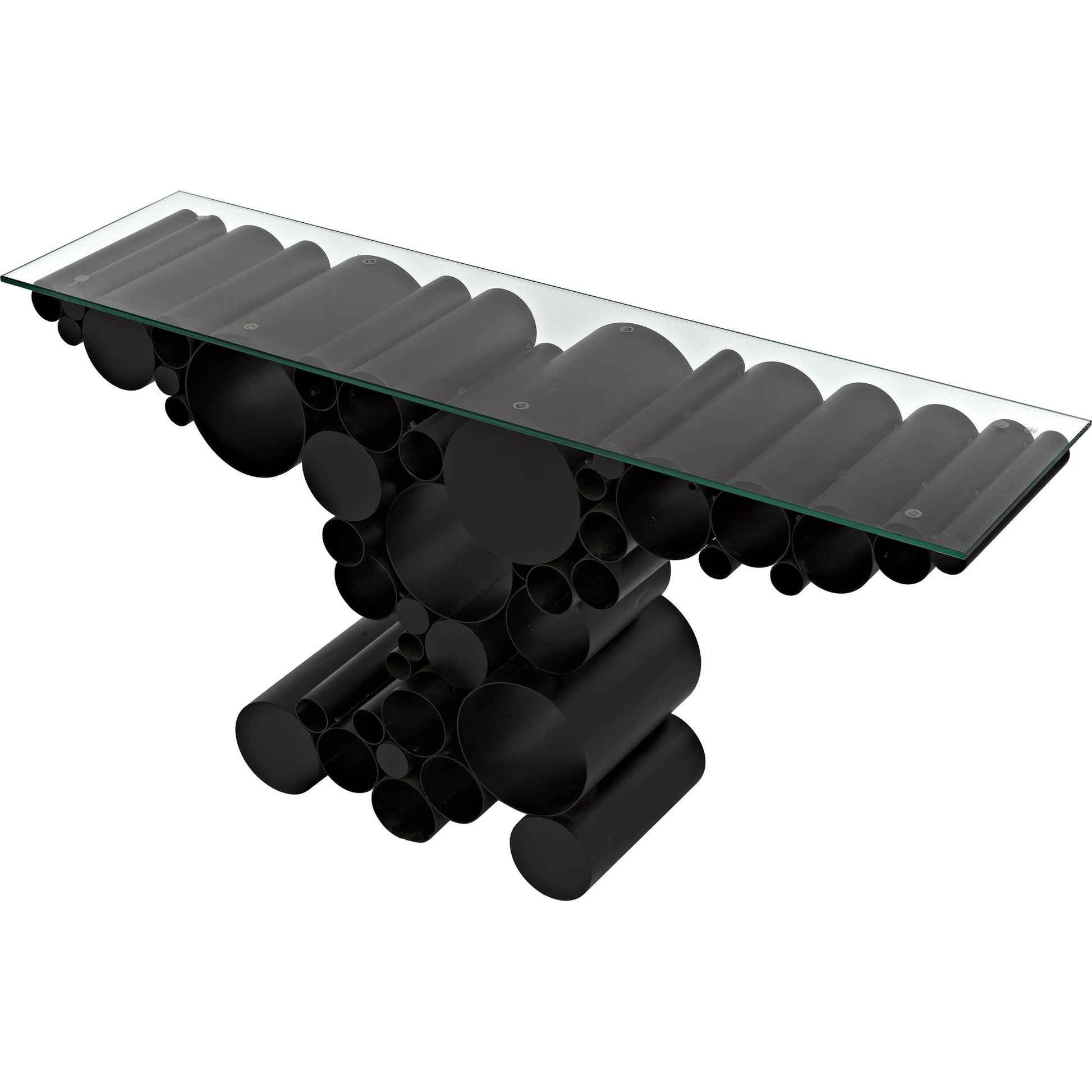 Paradox Console by Noir in black metal. Made from metal in a modern style.