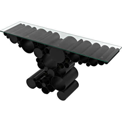 Paradox Console by Noir in black metal. Made from metal in a modern style.